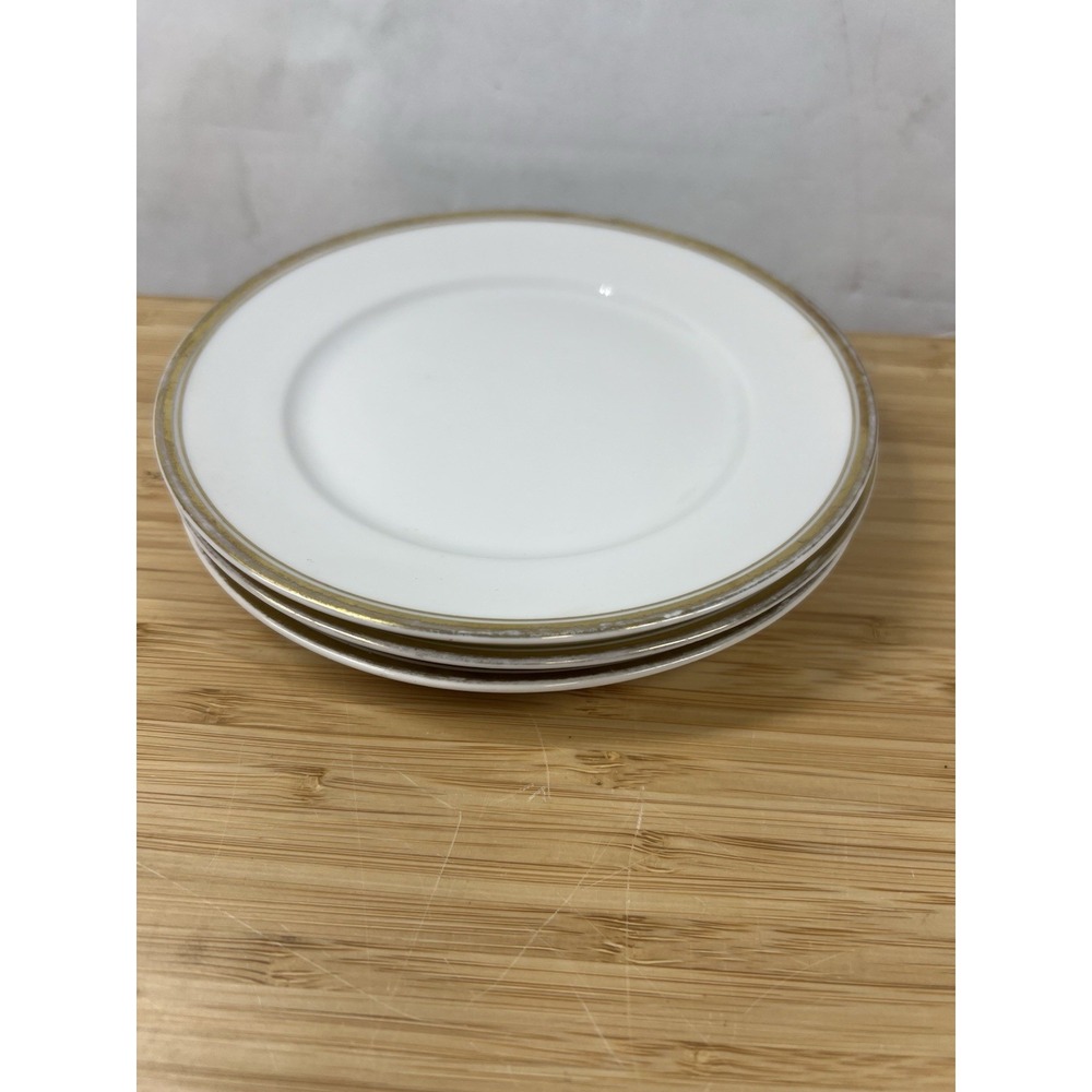 Krautheim Selb Bavaria Germany White Gold Rim‎ Dinner Plates 10" Set of 3